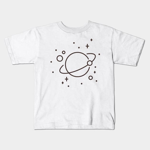Ringed Planet Line Kids T-Shirt by your.loved.shirts
